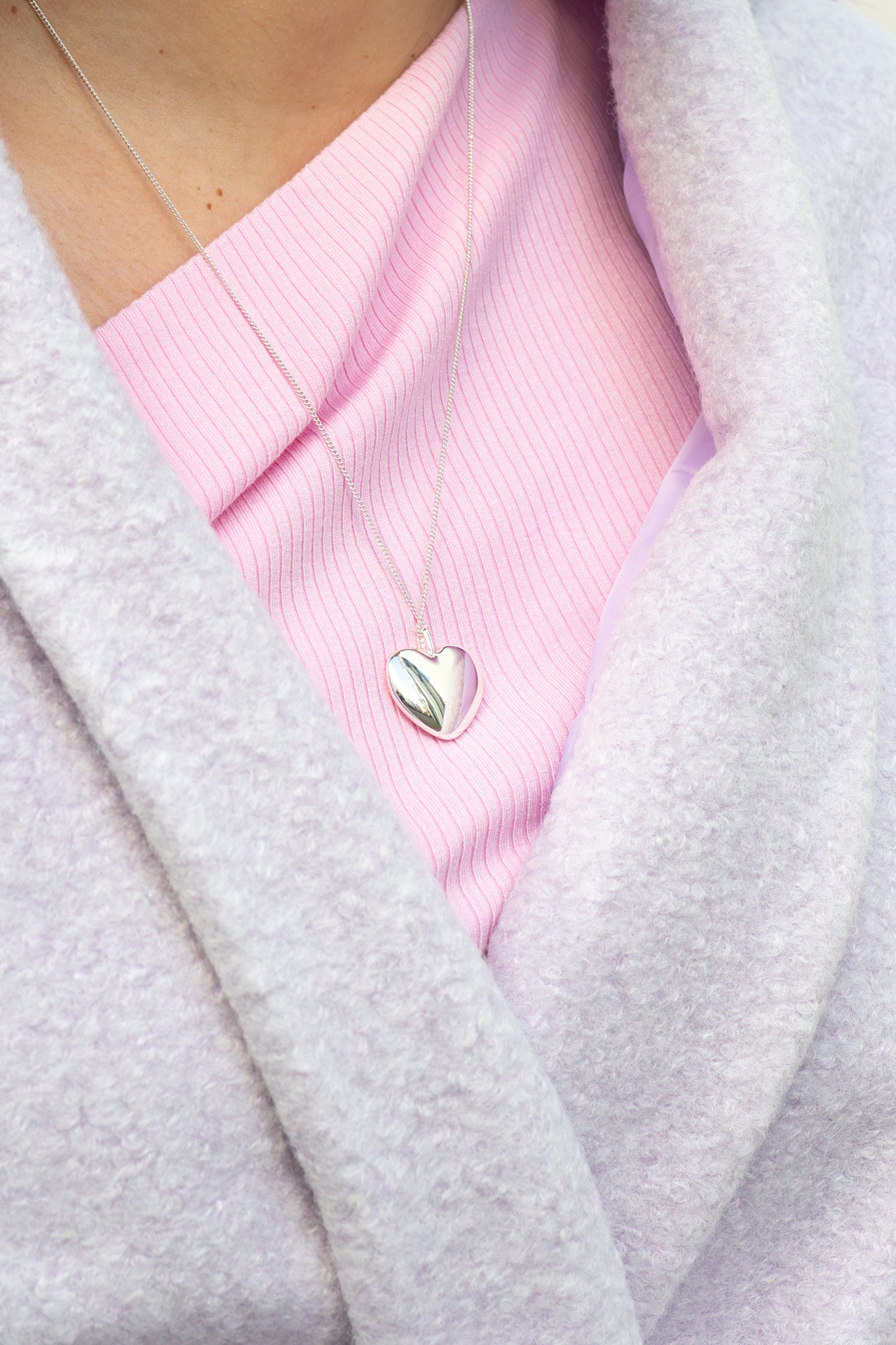 Sophia Heart Pendant Necklace Silver