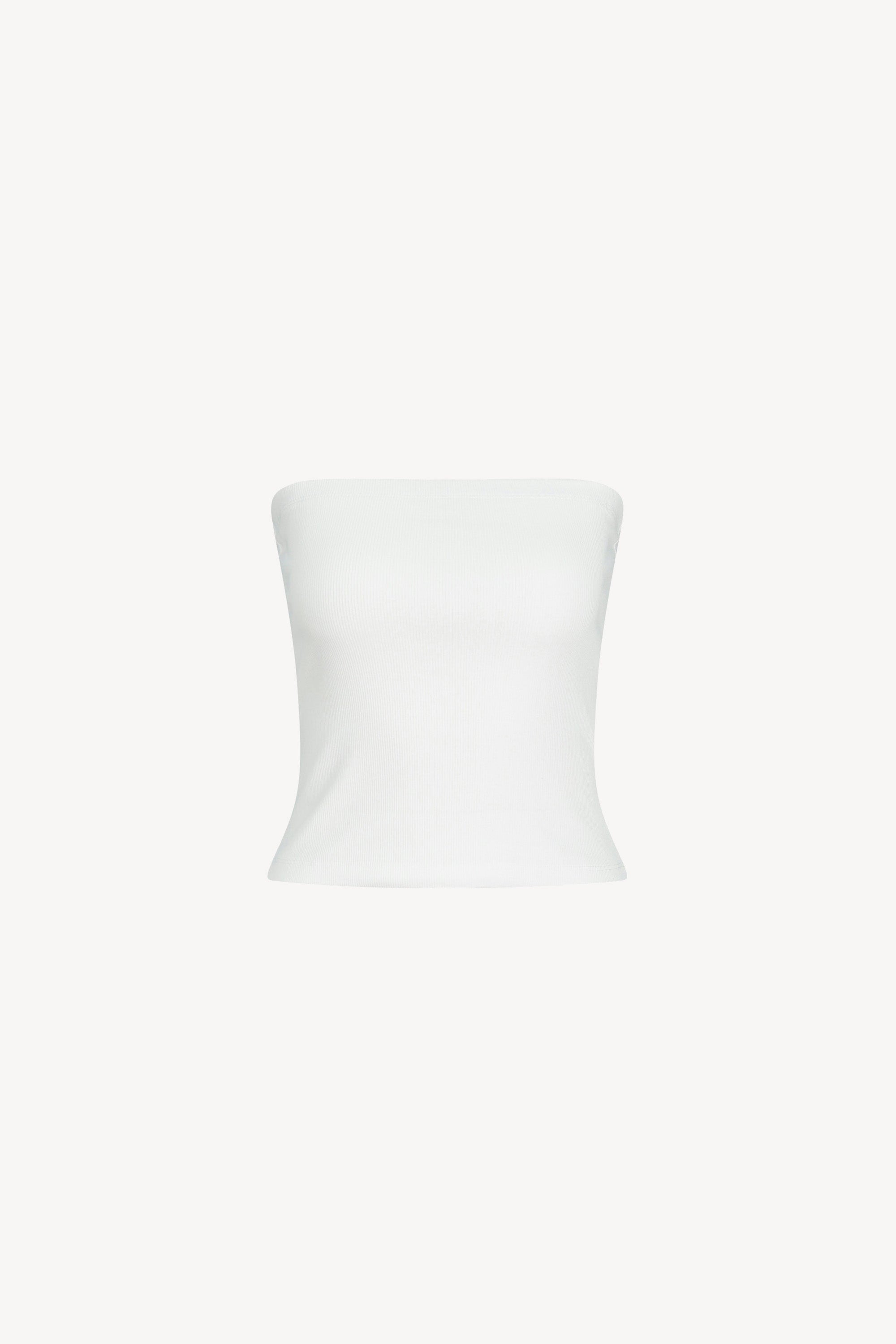 Fiona Ribbed Top White
