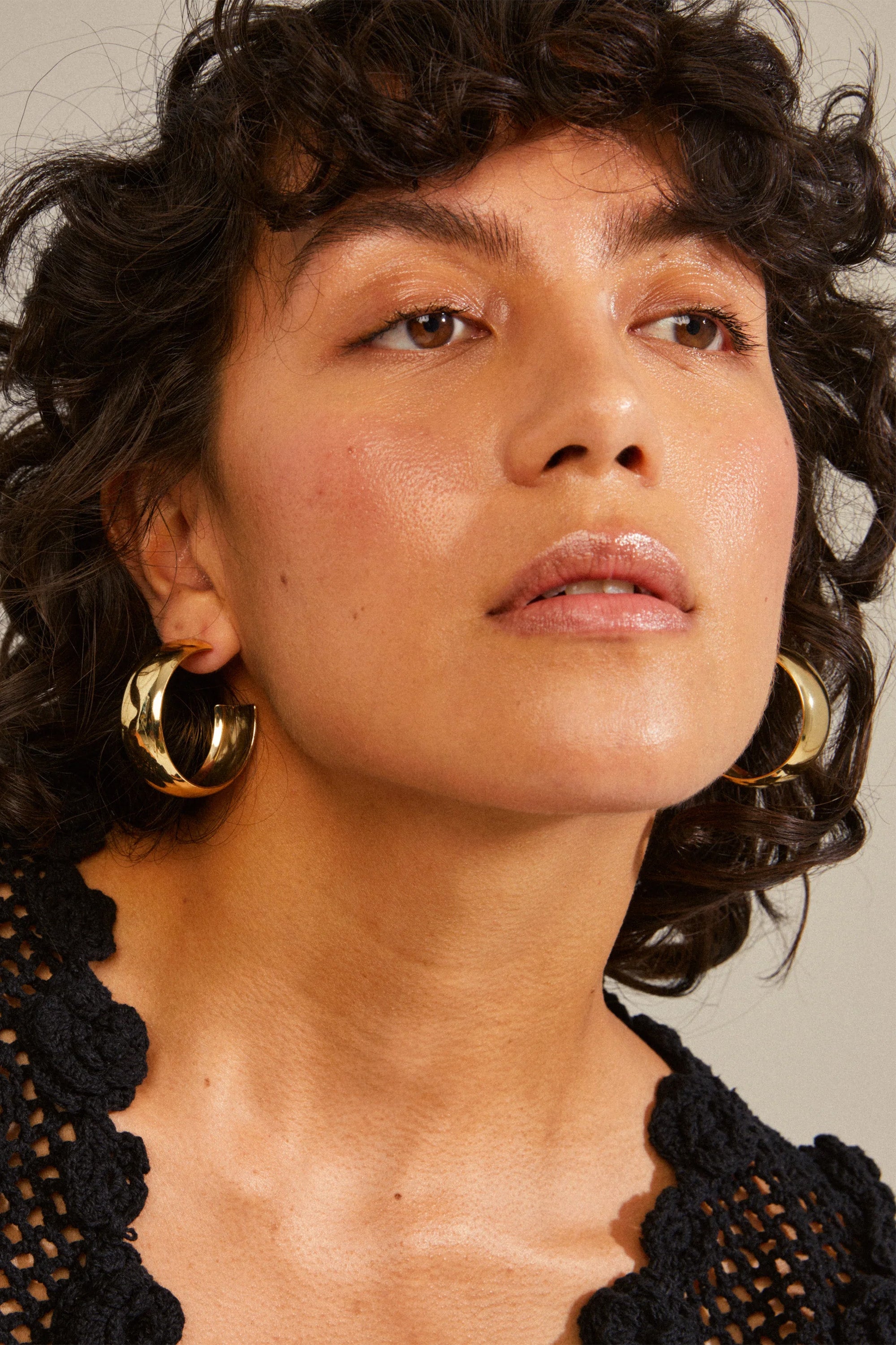 Naia Recycled Chunky Hoops Gold