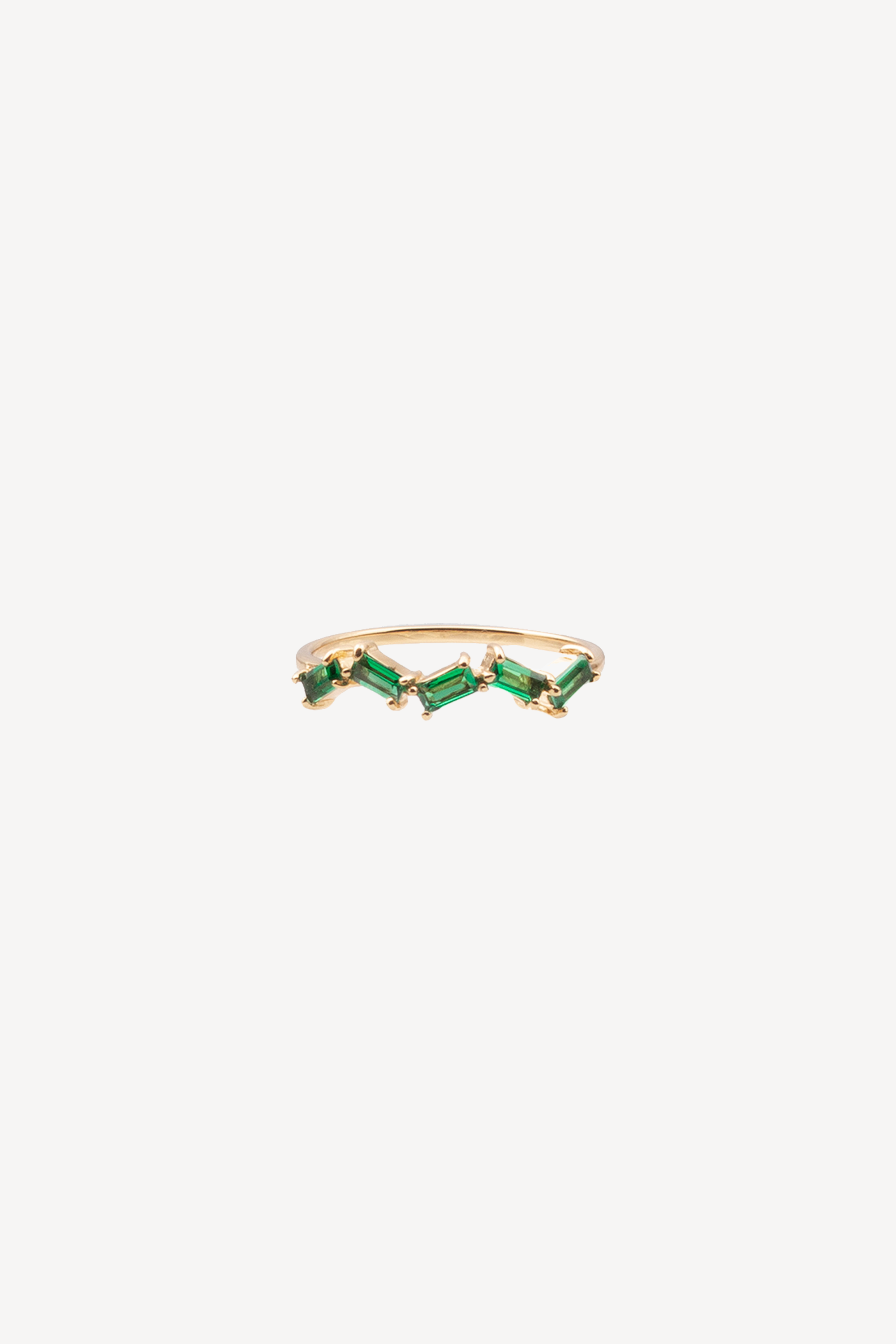 Chérie Zigzag Green Ring