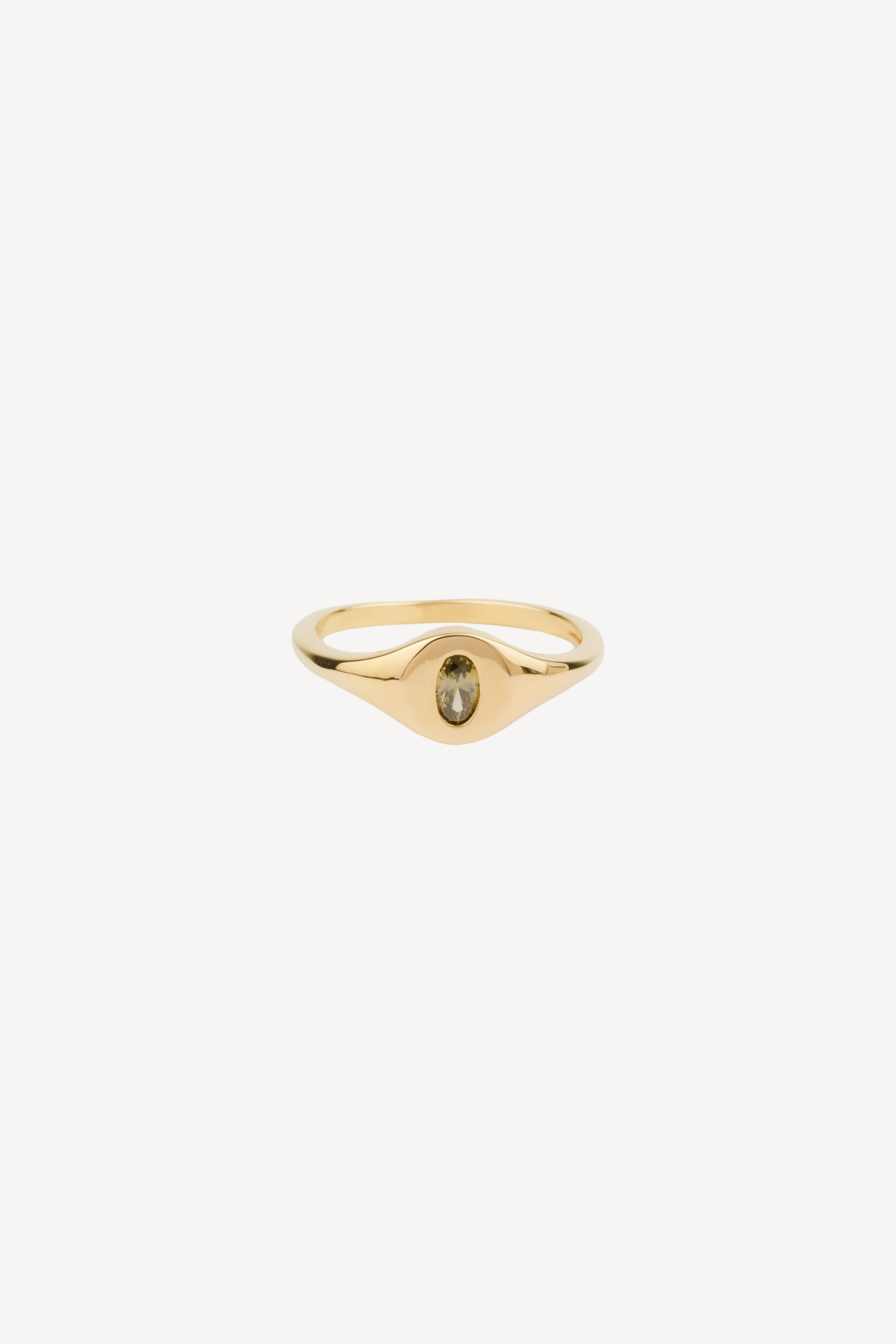 Signet Oval Green Ring