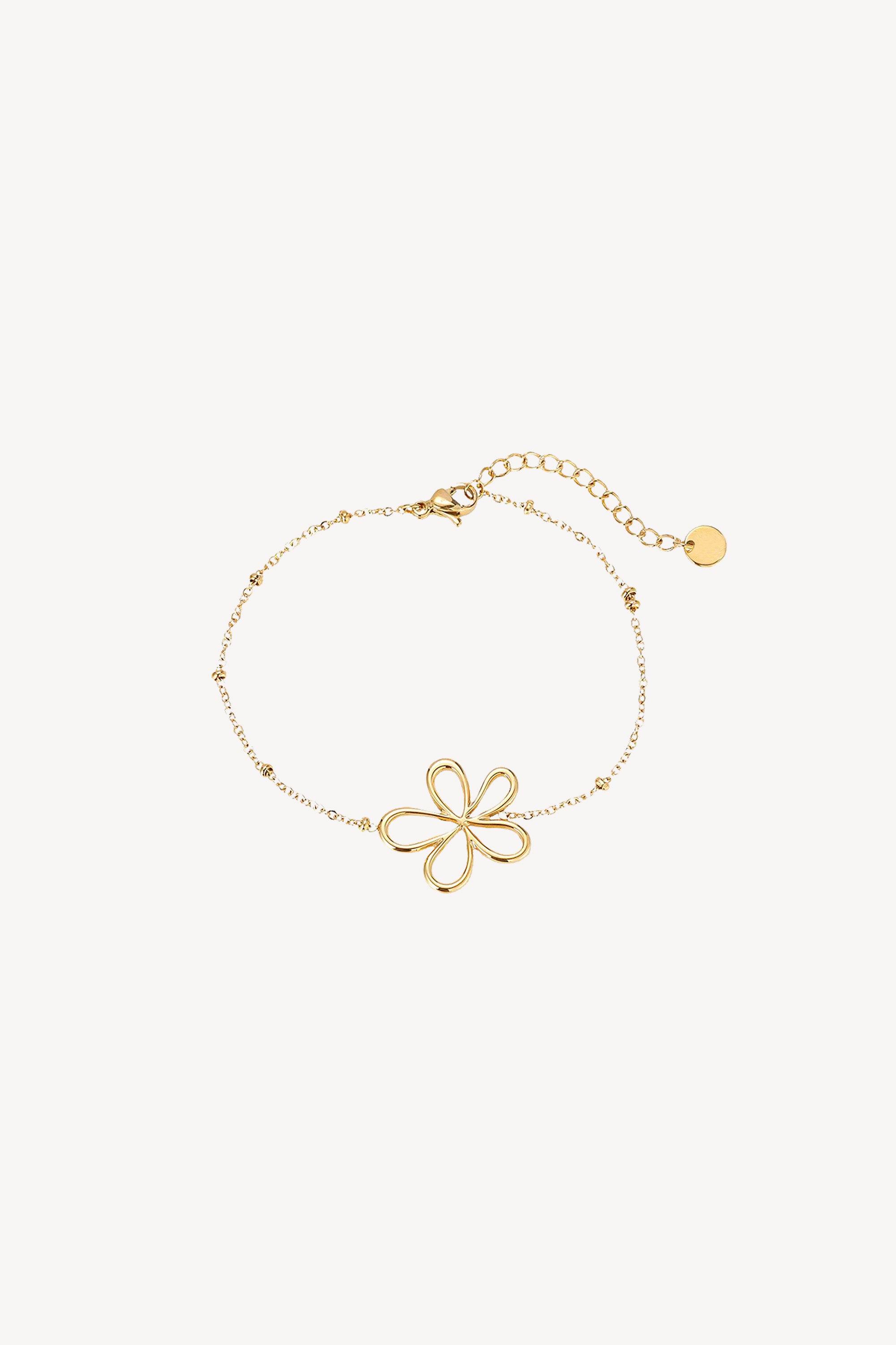 Simple Flower Bracelet Gold
