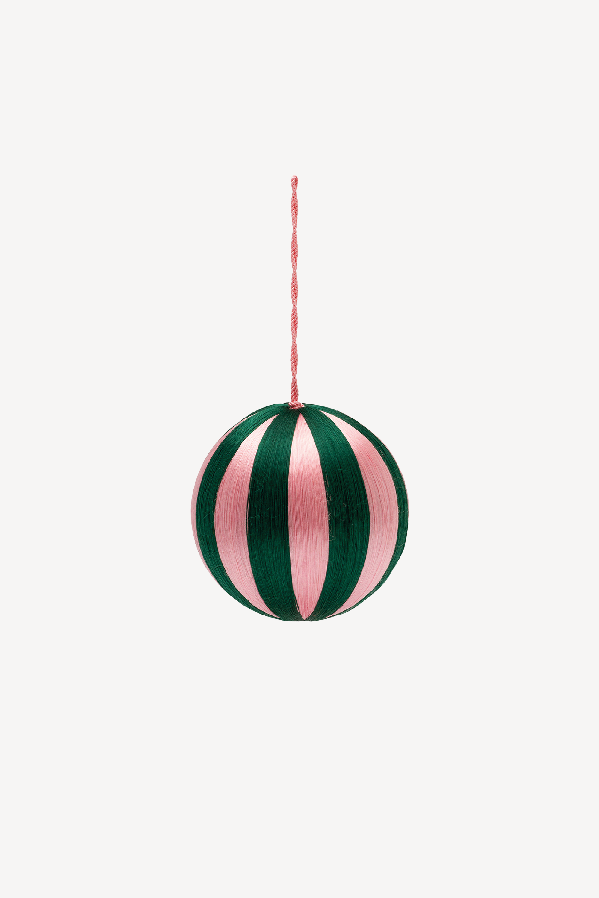 Big Corded Pink And Green Stripe Ornament