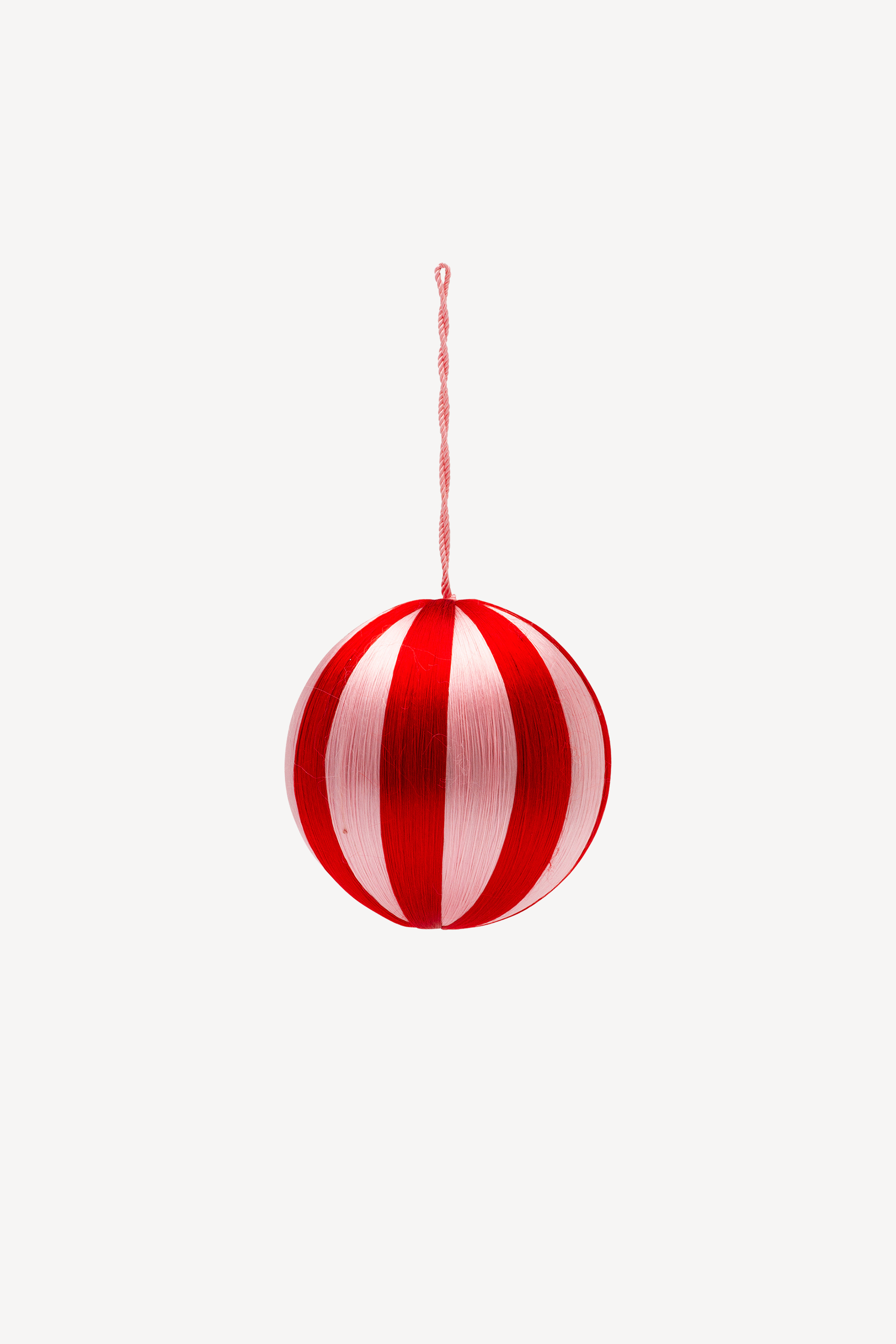 Big Corded Pink And Red Stripe Ornament