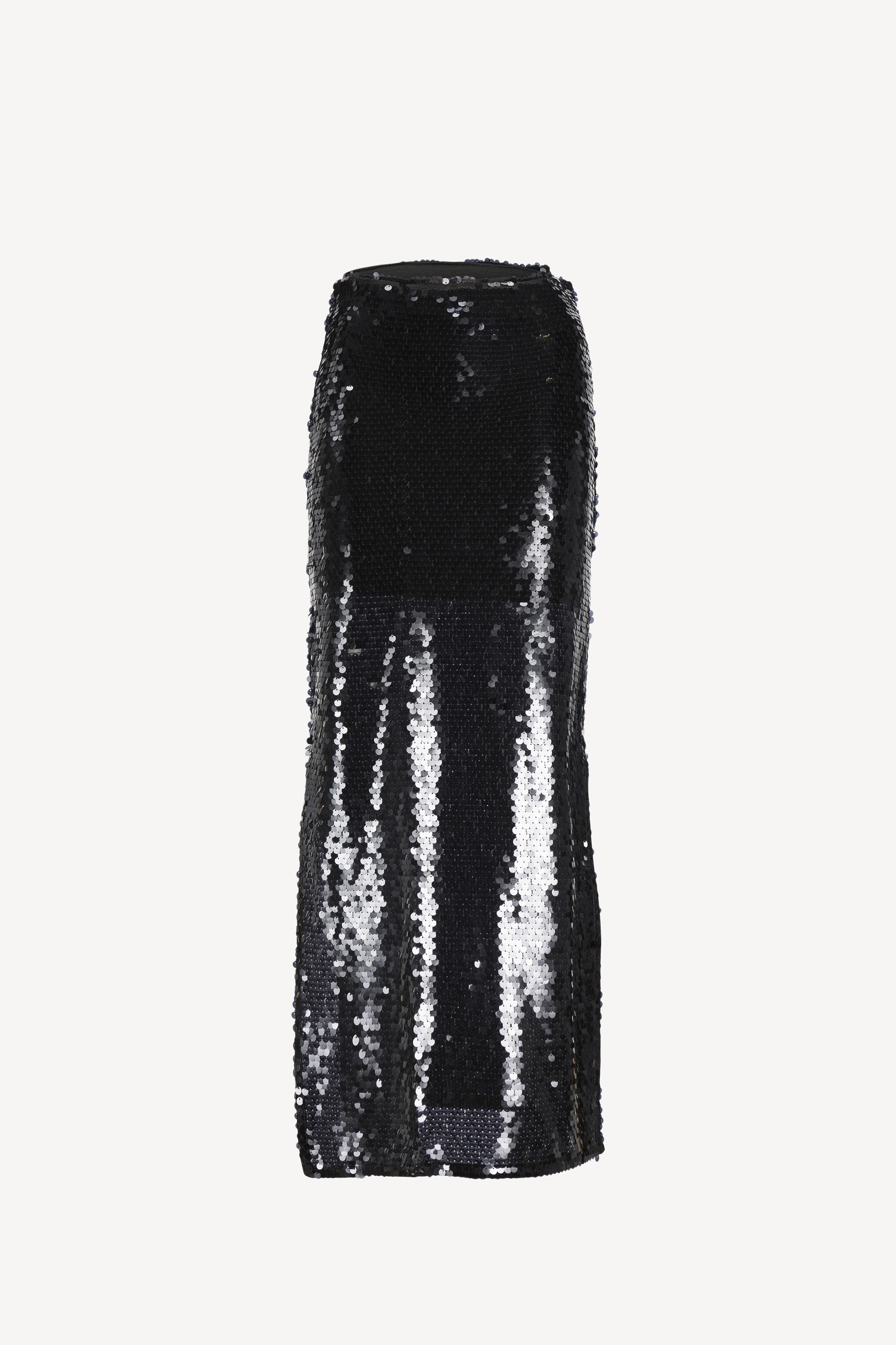 Ava Sequin Long Skirt Black