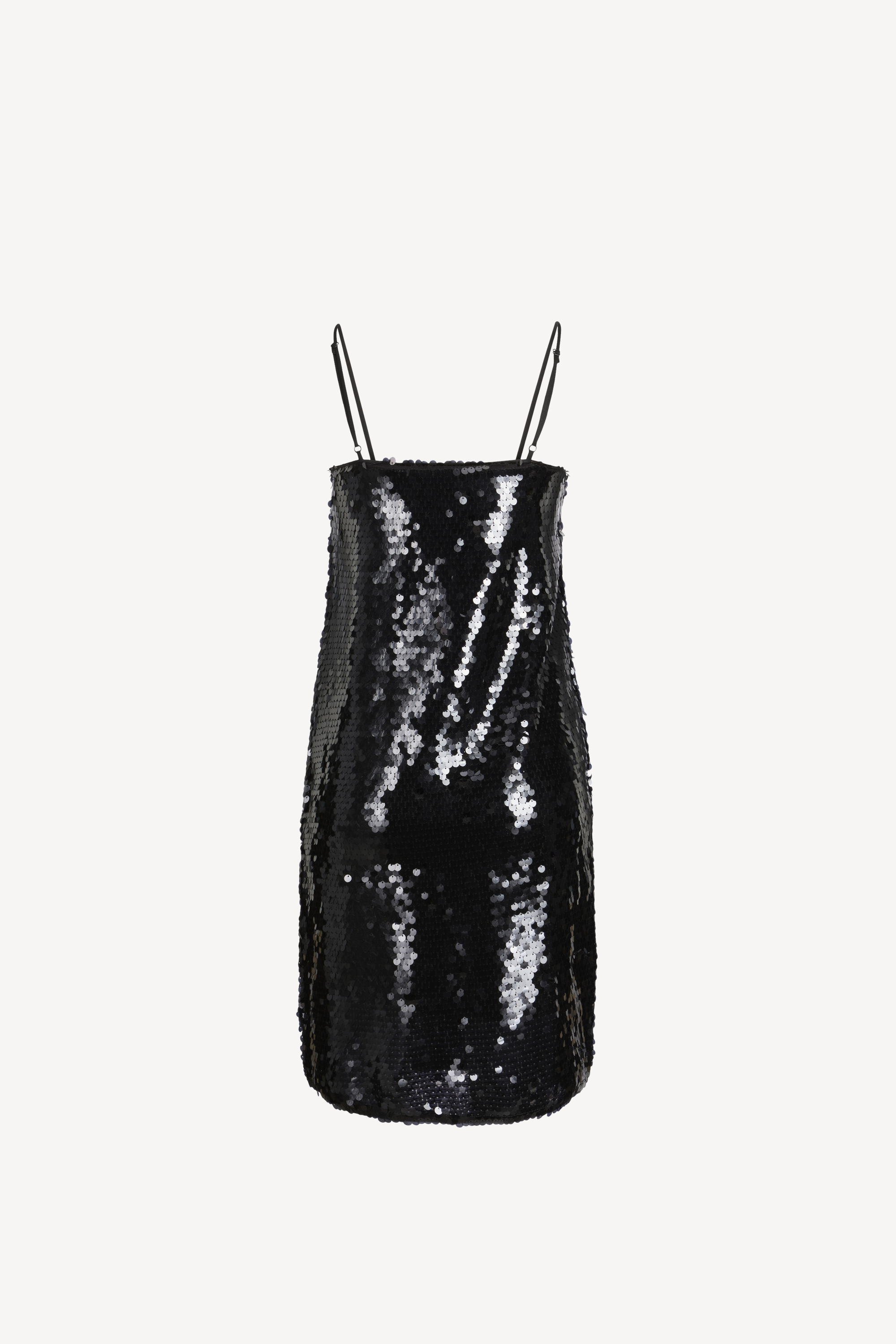 Ava Sequin Strap Short Dress Black