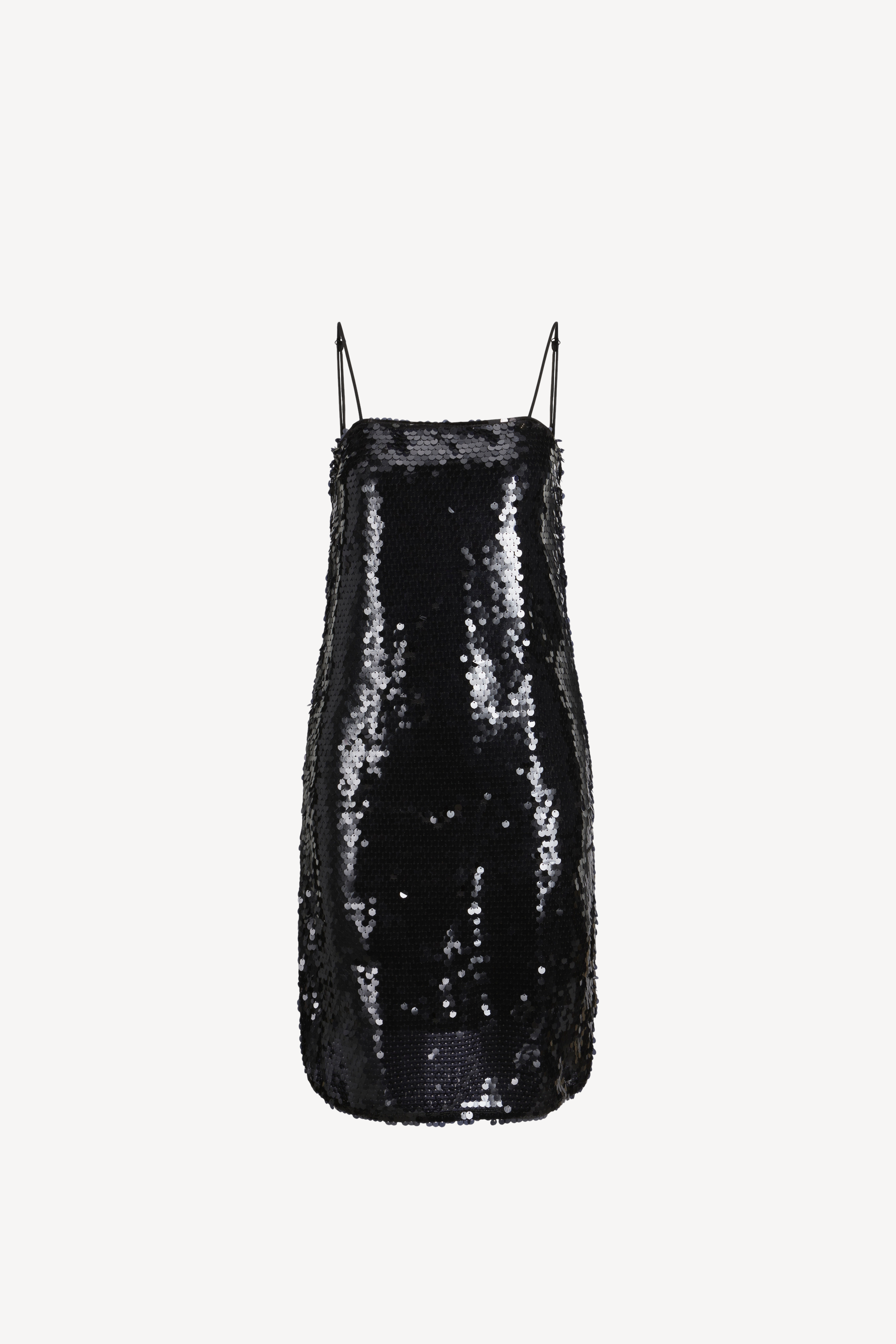 Ava Sequin Strap Short Dress Black