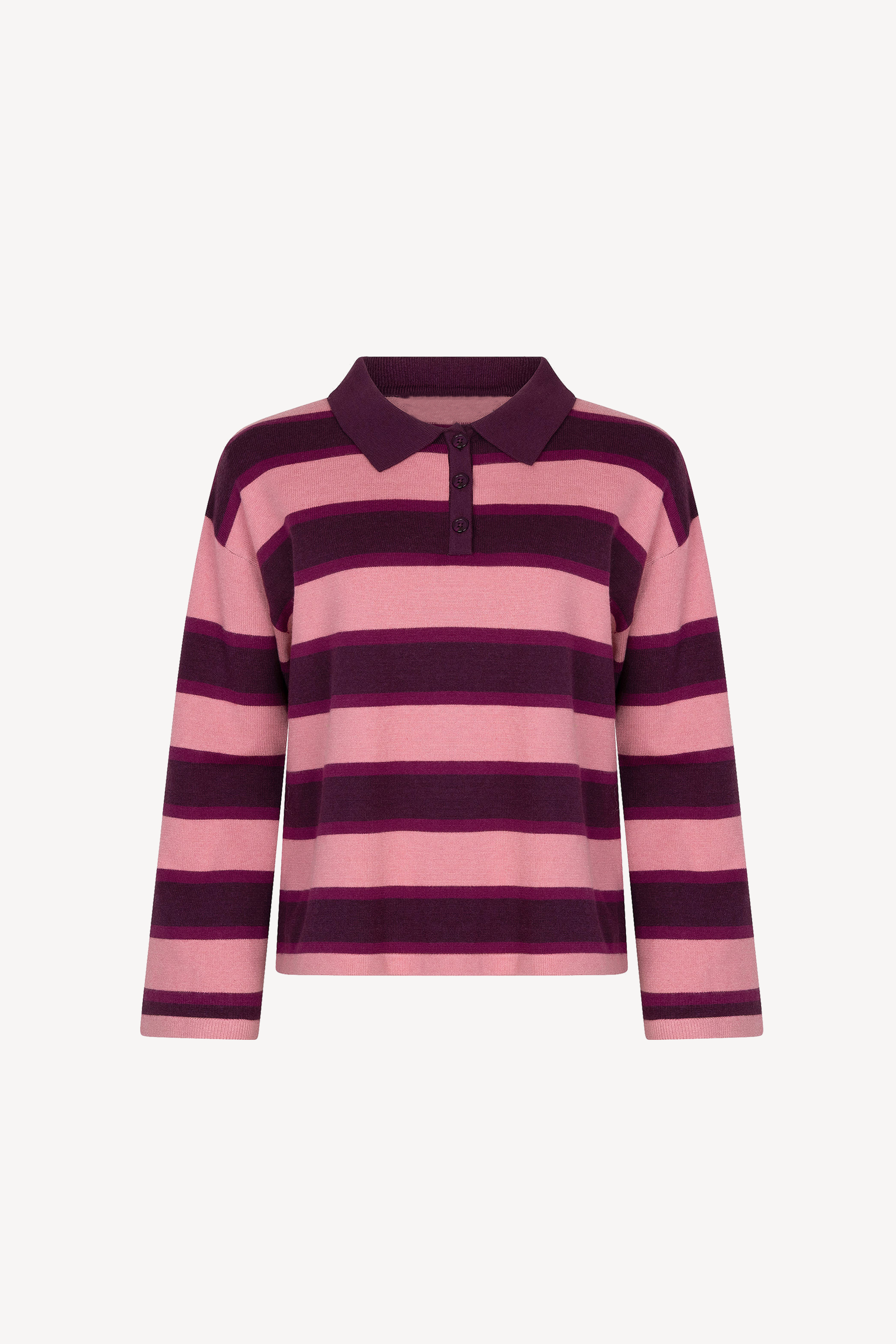 Balou Knitted Top Aubergine/Coral Pink
