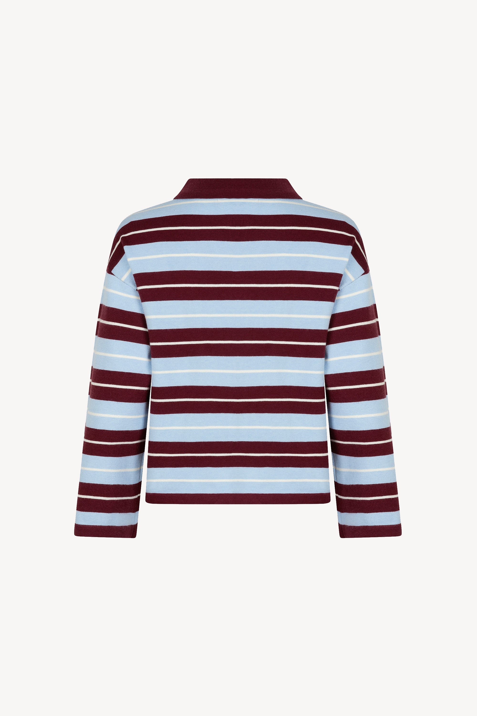 Balou Knitted Top Light Blue/ Burgundy