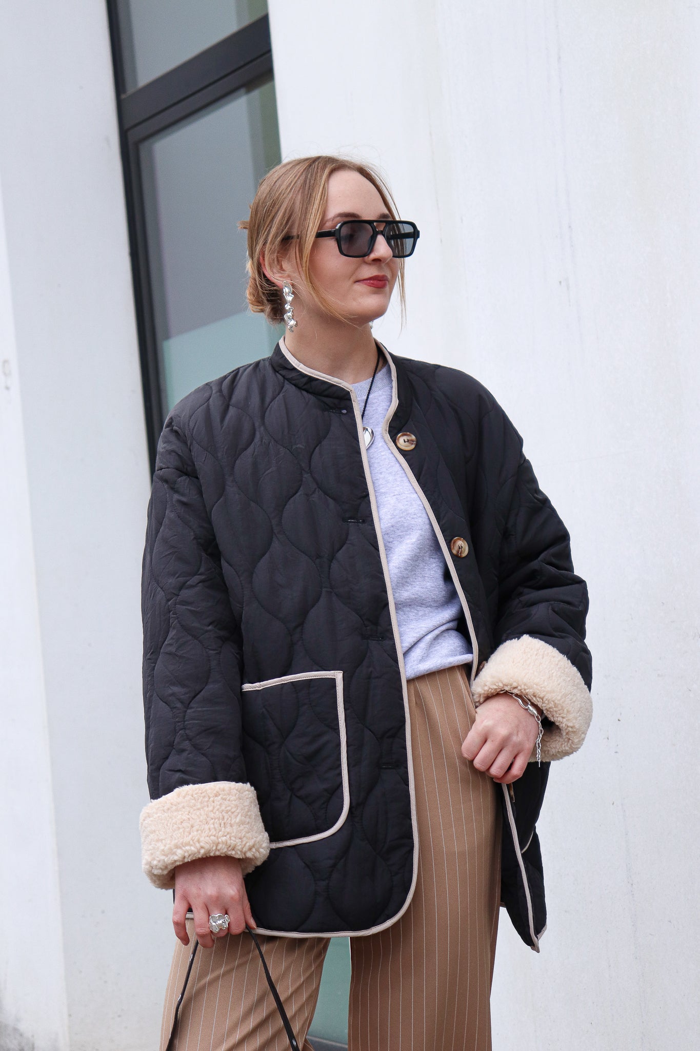 Yuna Quilted Coat Black