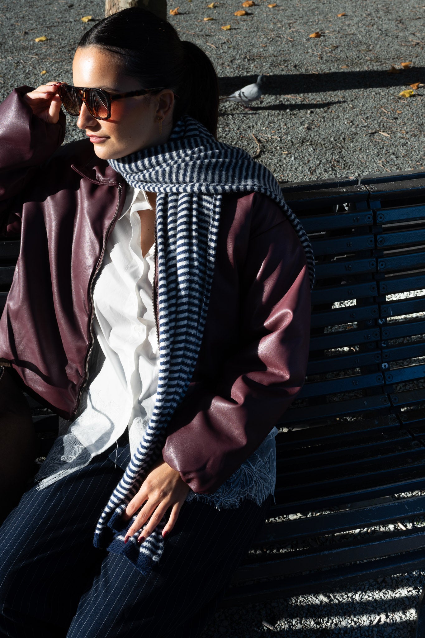 Philou Scarf Grey/Marine