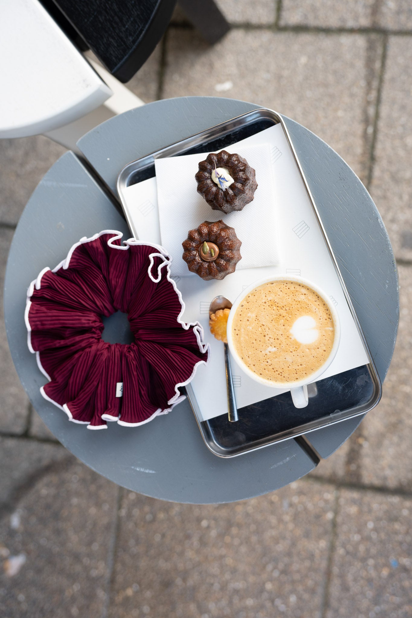 SV Melly Pleated Scrunchie Burgundy