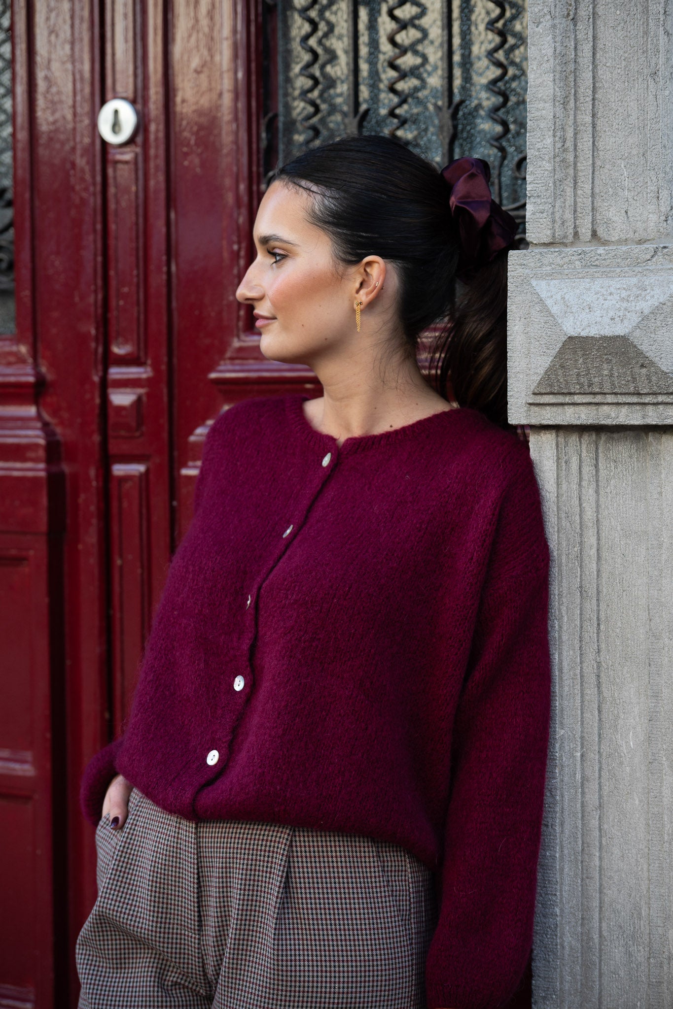 Bernie Cardigan Bordeaux