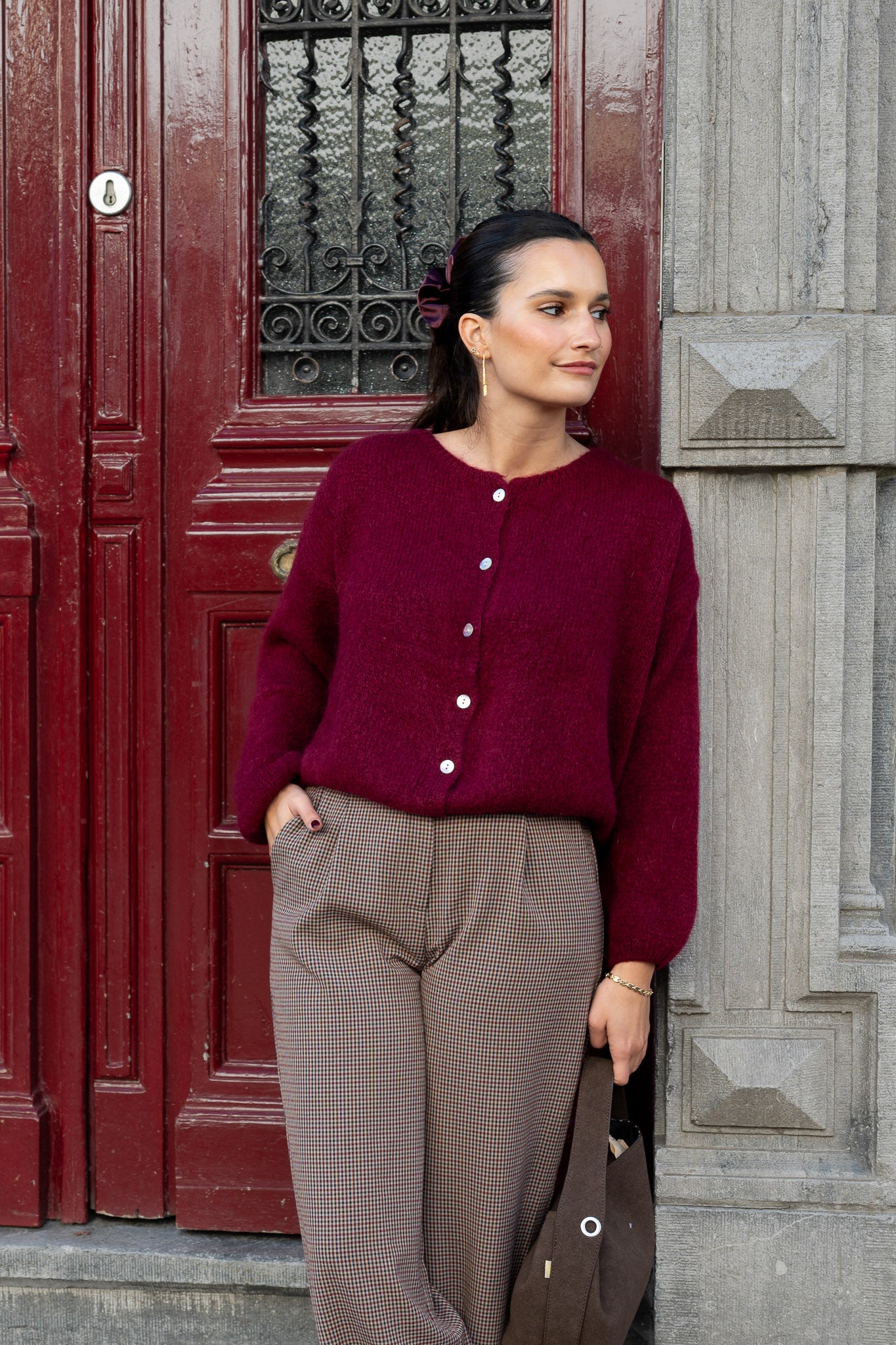 Bernie Cardigan Bordeaux
