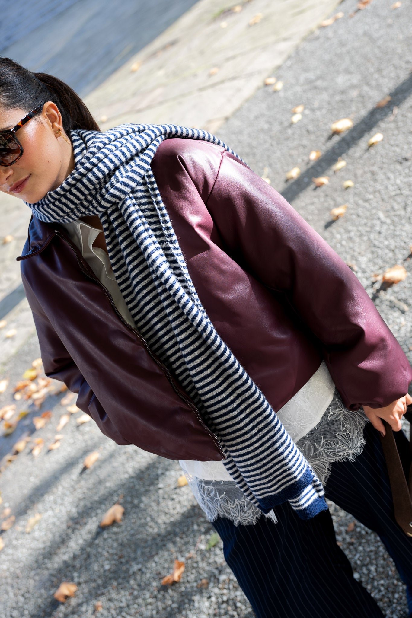 Philou Scarf Grey/Marine