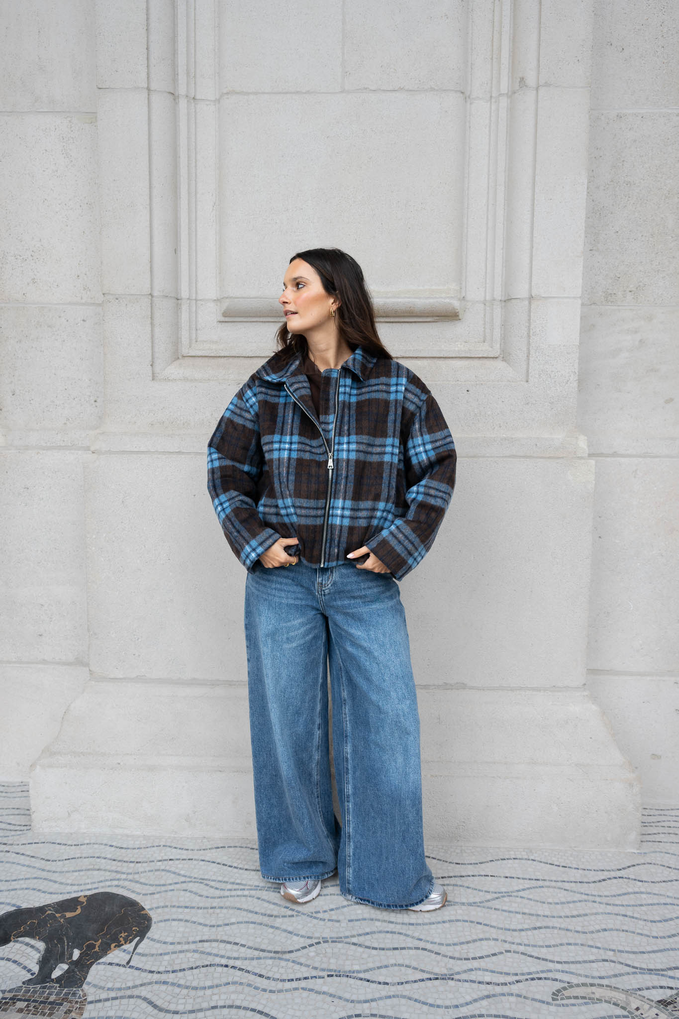 Cilou Jacket Coffee/Blue