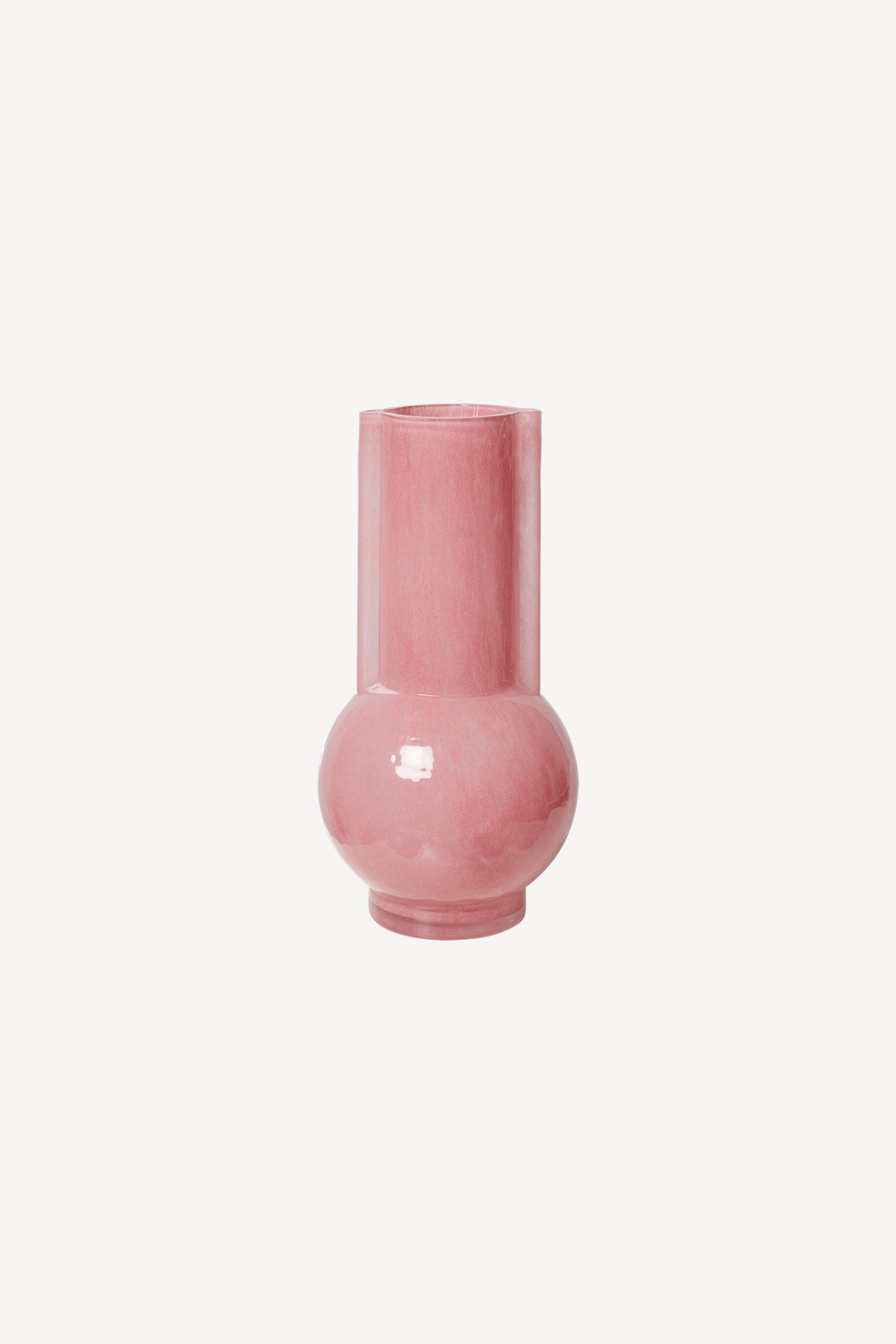 Glass Vase Flamingo Pink