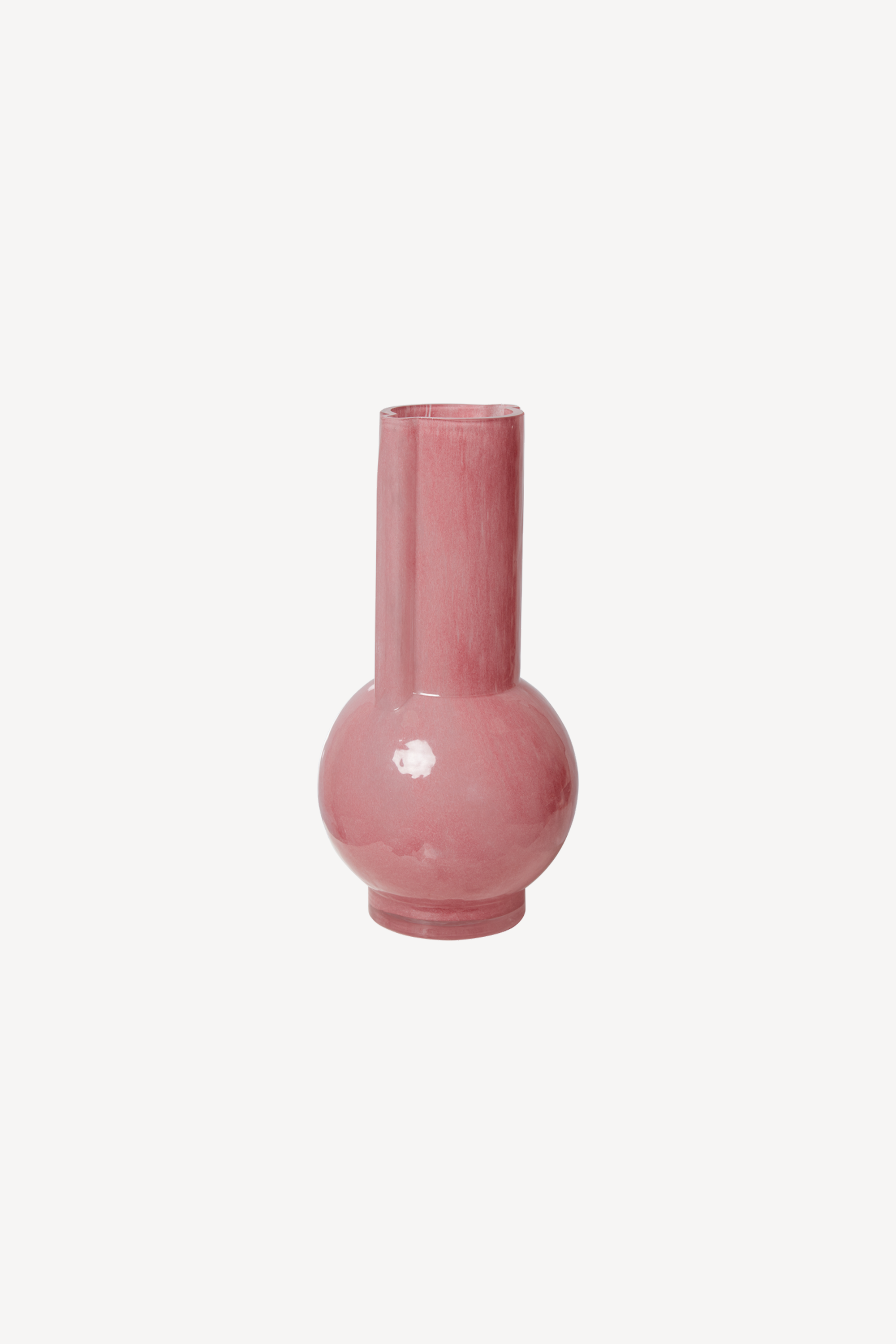 Glass Vase Flamingo Pink