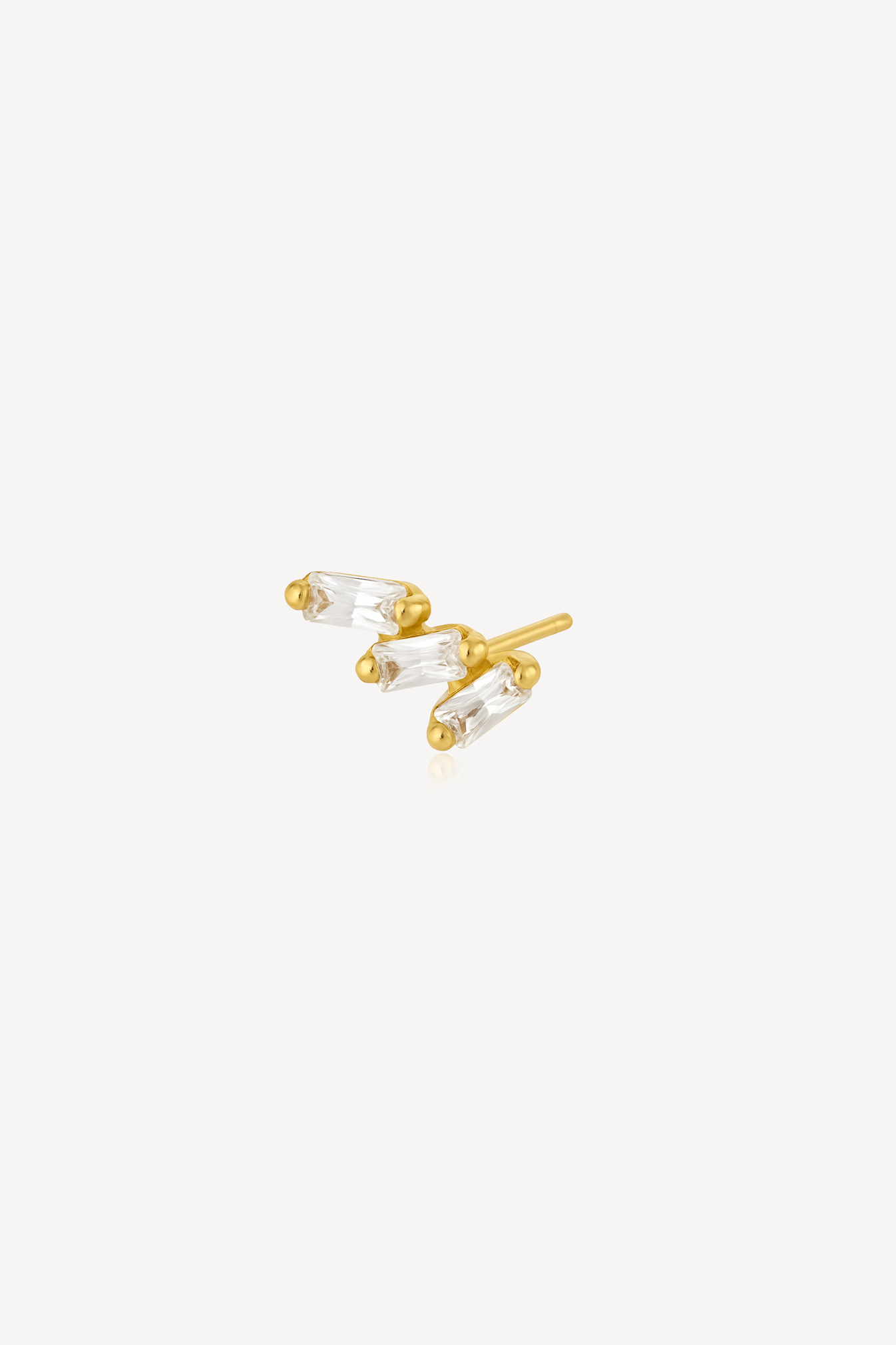 SV Mini Triple Baguette Earring White