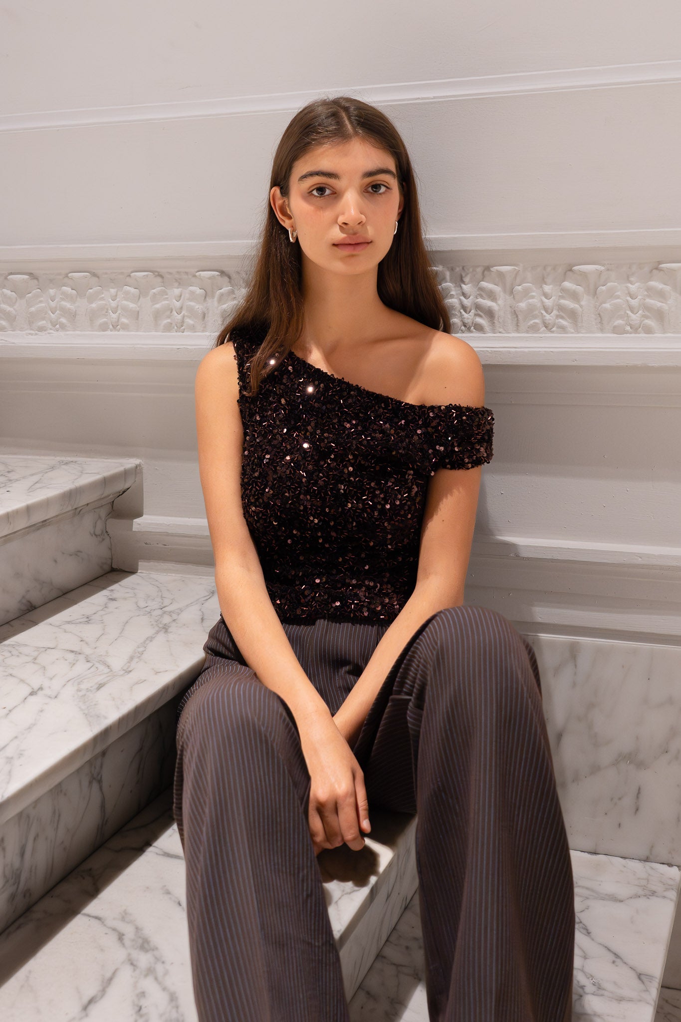 Gisele Sequin Top Chocolate