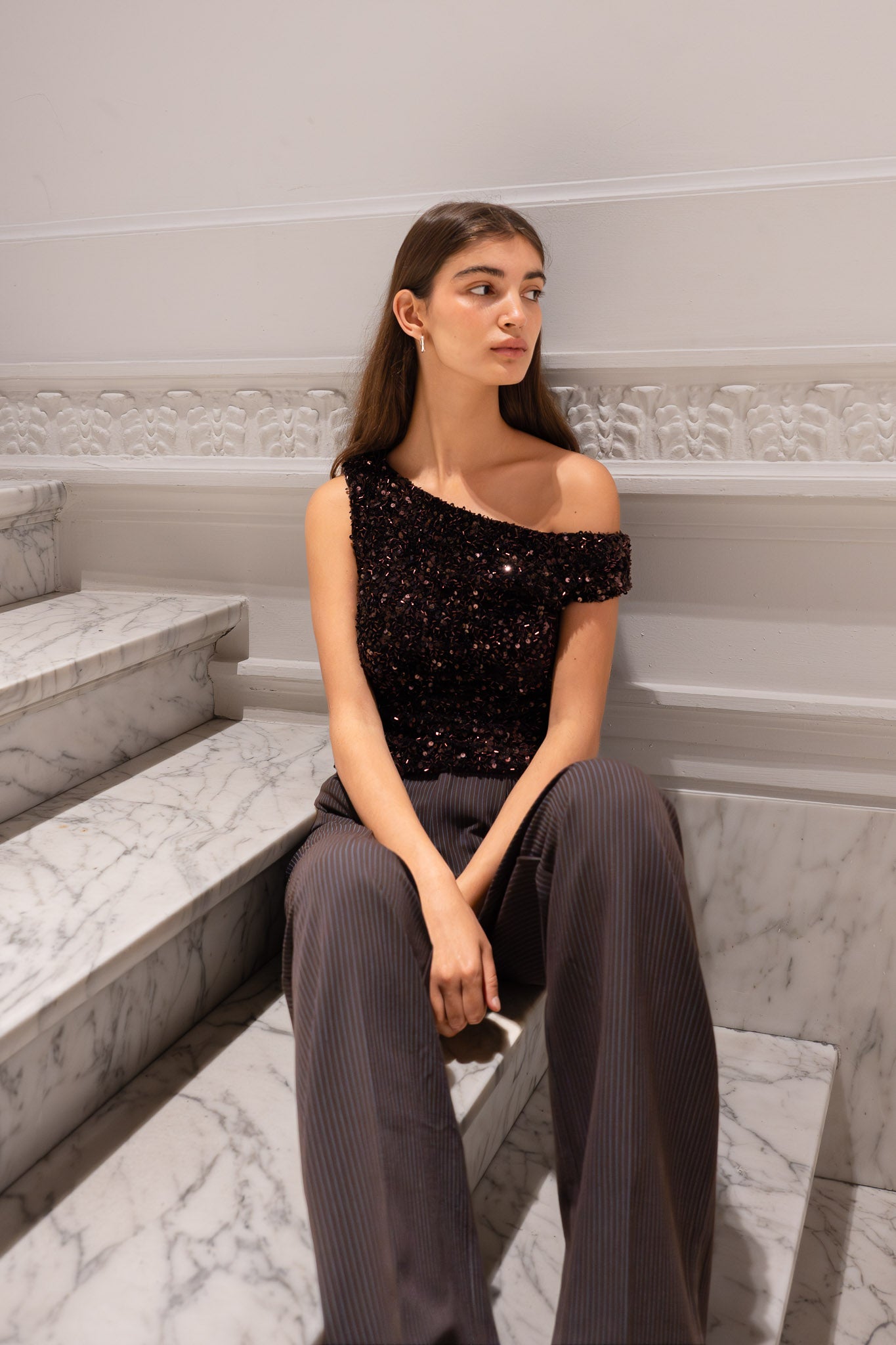 Gisele Sequin Top Chocolate