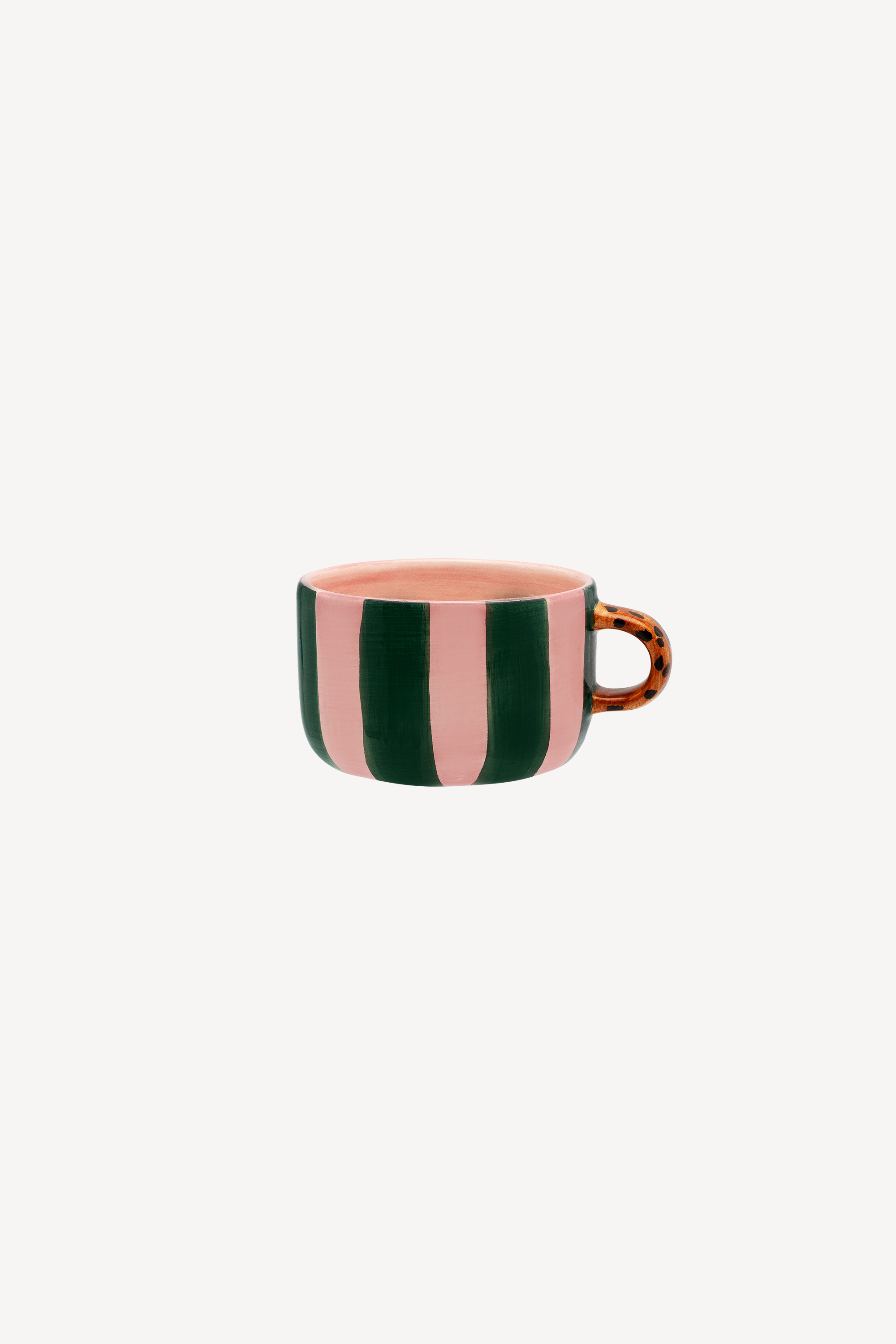 Pink Stripe Leopard Cappuccino Mug