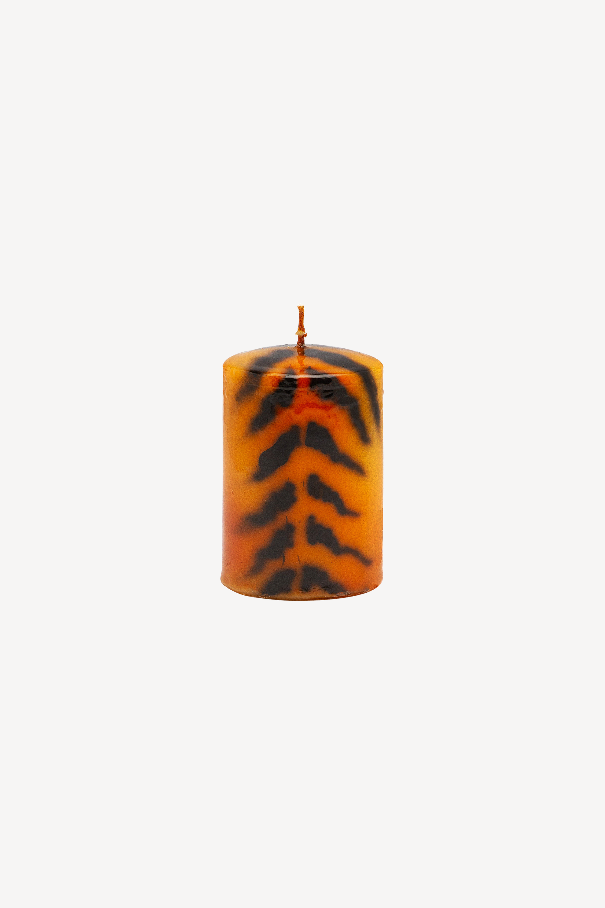 Small Tiger Stripe Pillar Candle