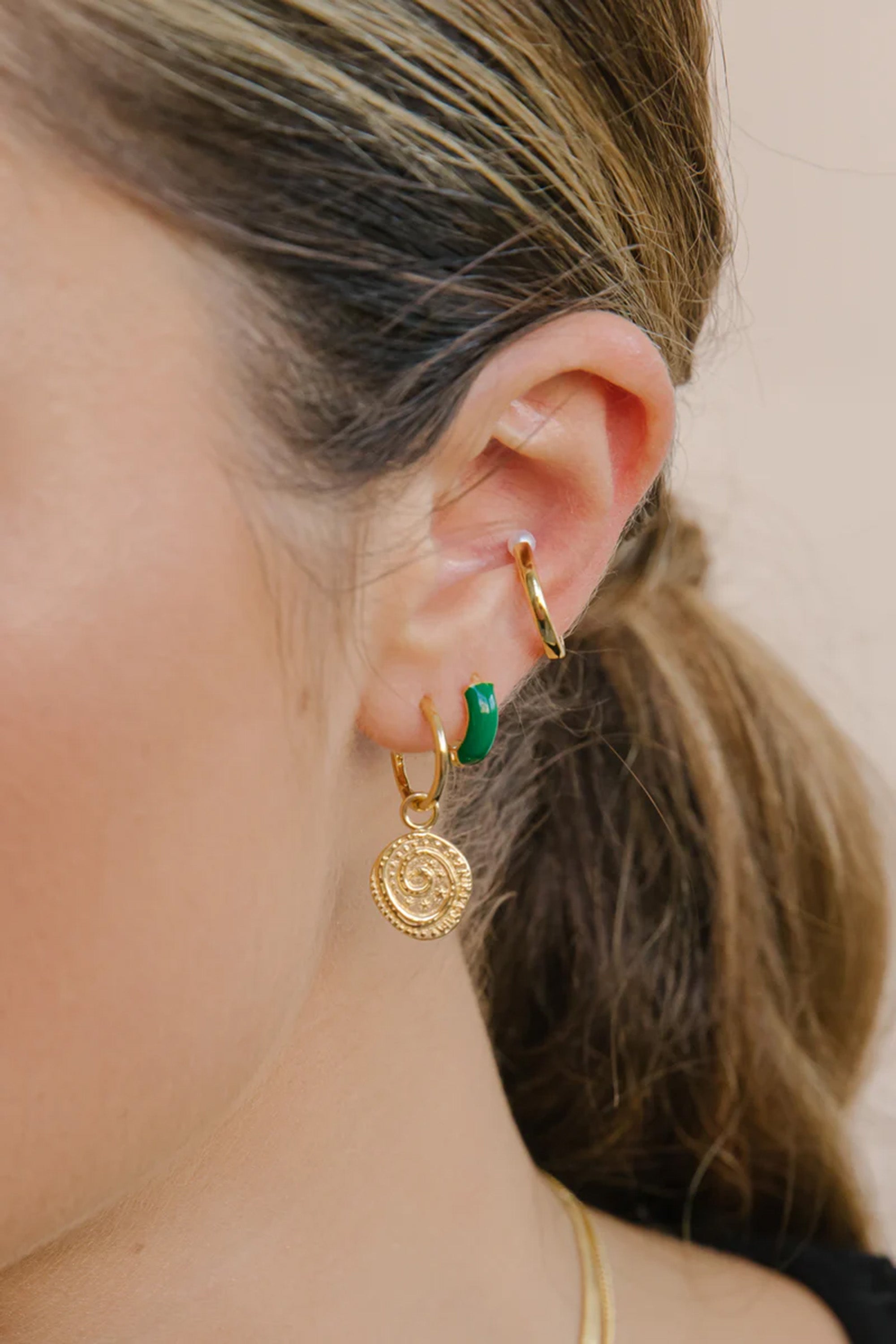 Snake Coin Earring Gold