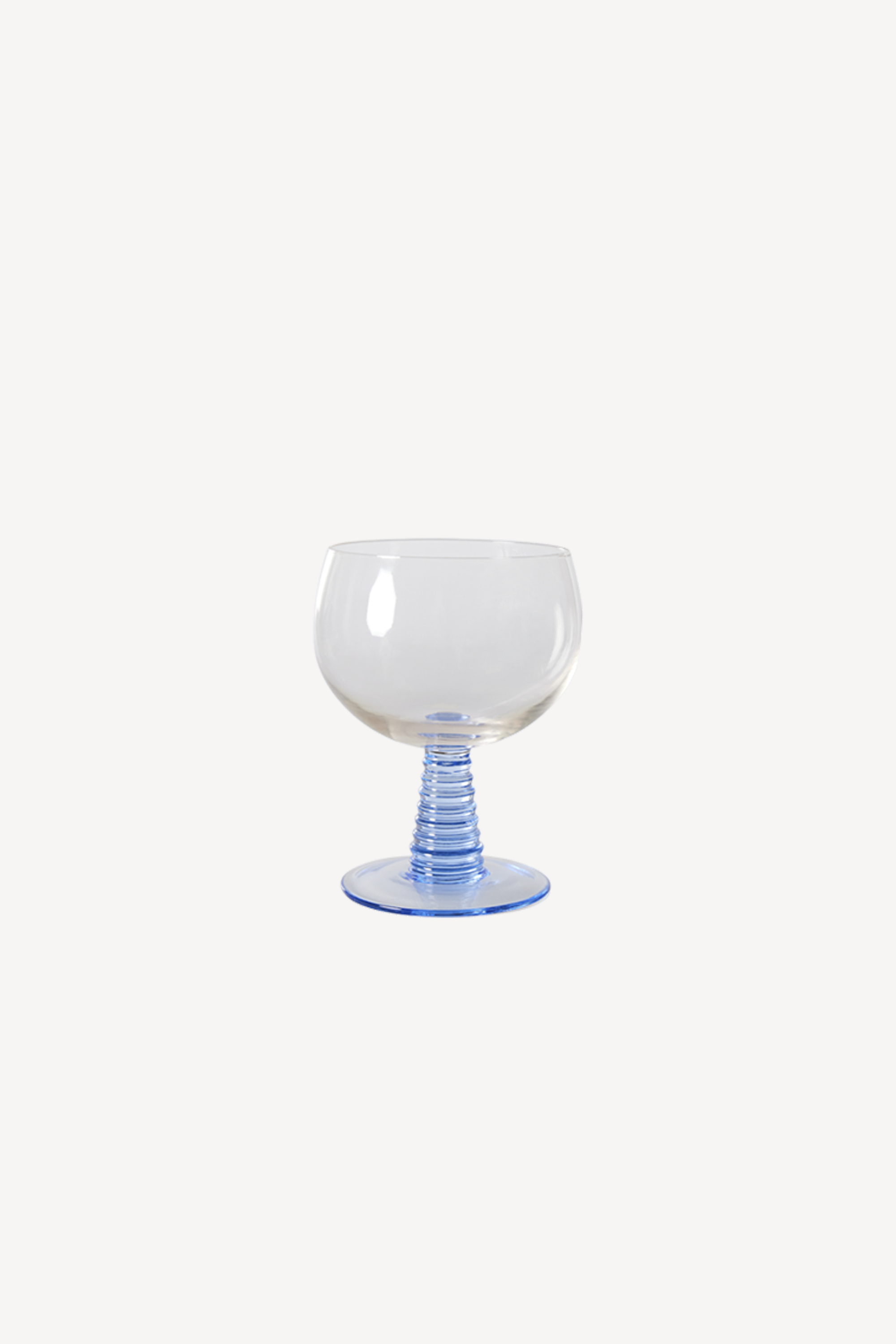 Swirl Wine Glass Low Blue