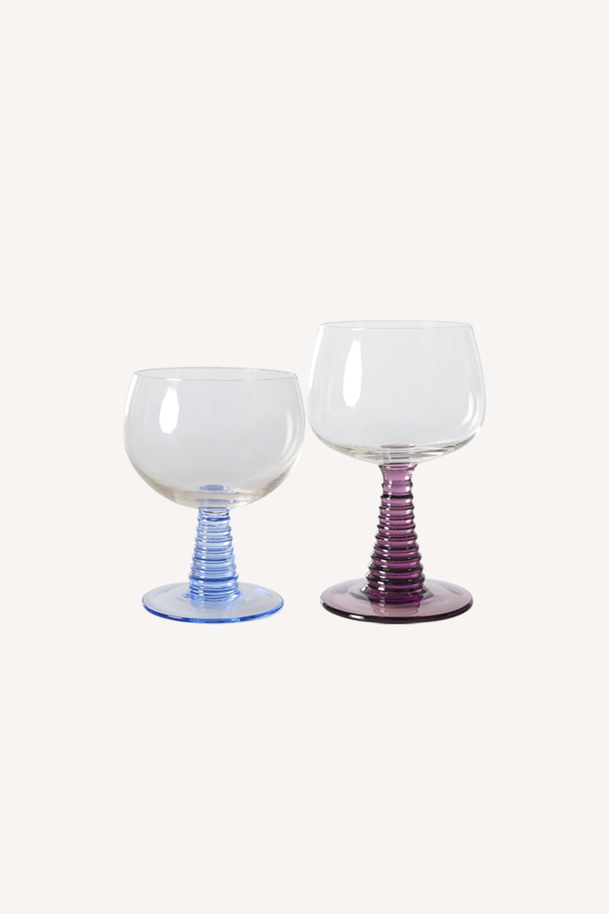 Swirl Wine Glass Low Blue