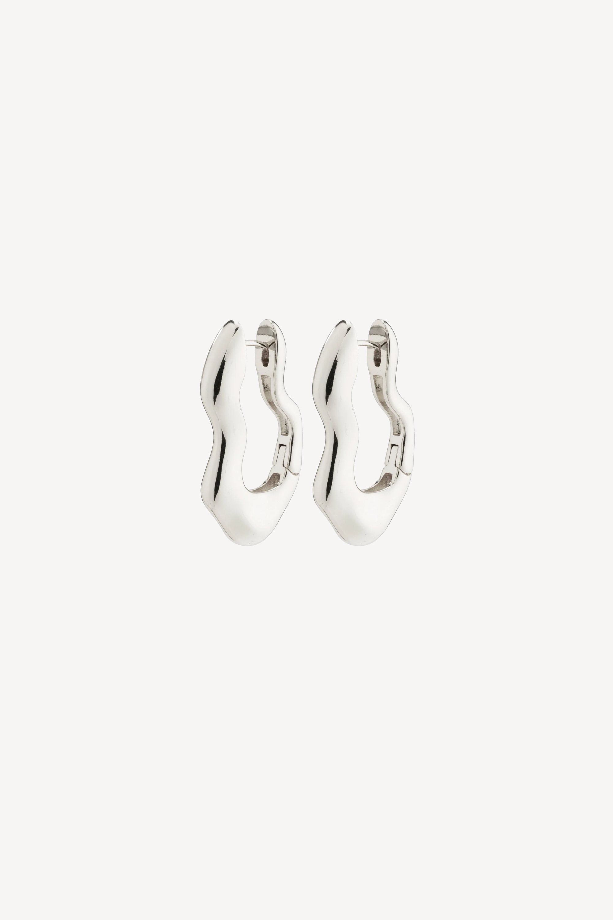 Wave Wavy Earrings Silver (pair)