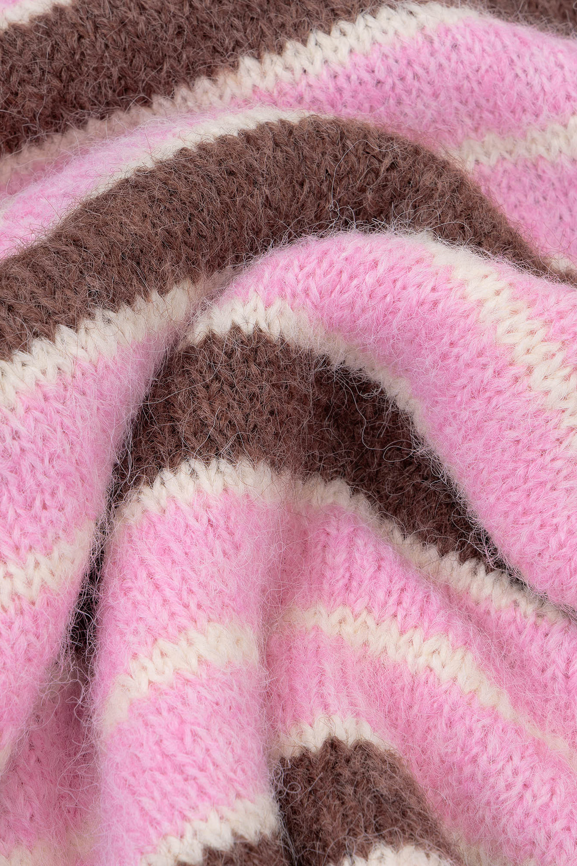 Aria Knitted Sweater Mocha/Pink