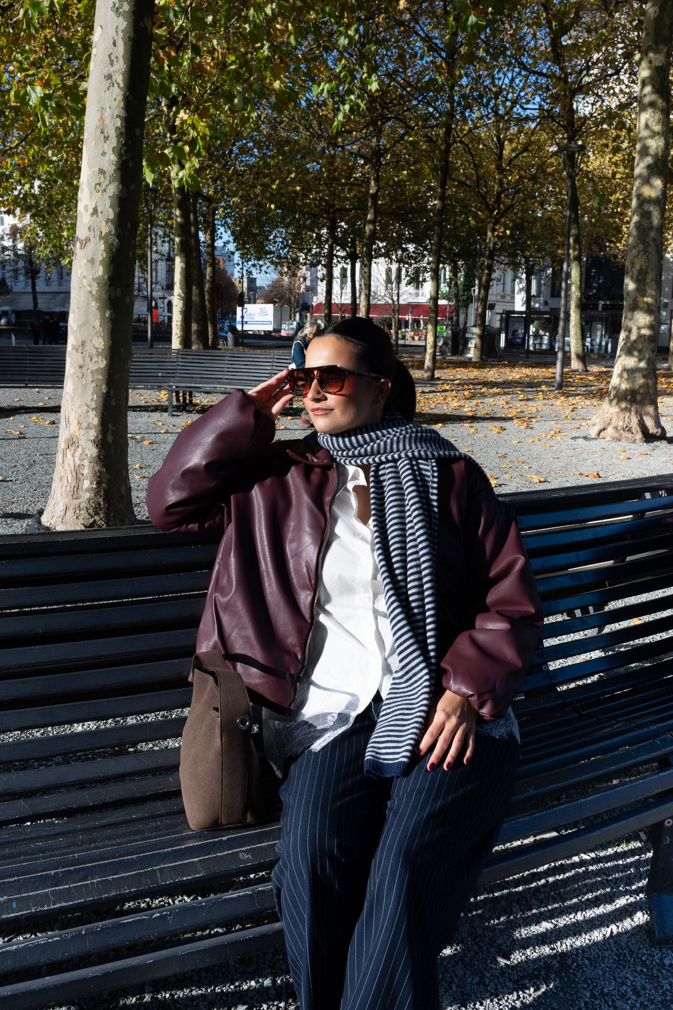 Philou Scarf Grey/Marine