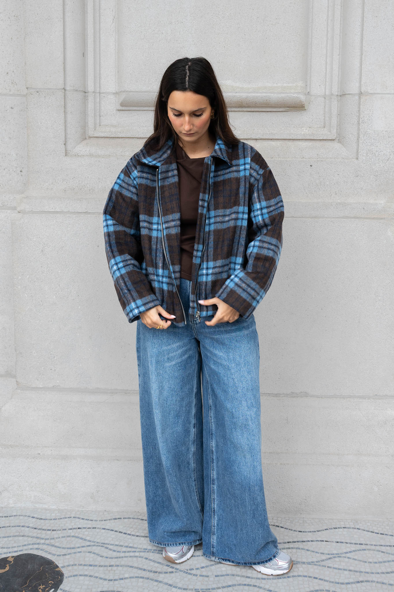 Cilou Jacket Coffee/Blue